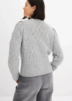 bonprix Bekleidung·Umstandsmode|Bekleidung·Jeans^Feinstrickjacke hellgrau meliert
