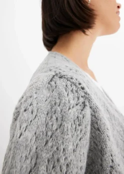 bonprix Bekleidung·Umstandsmode|Bekleidung·Jeans^Feinstrickjacke hellgrau meliert