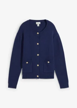 bonprix Bekleidung·Umstandsmode|Bekleidung·Jeans^Feinstrickjacke aus Baumwoll-Mix dunkelblau