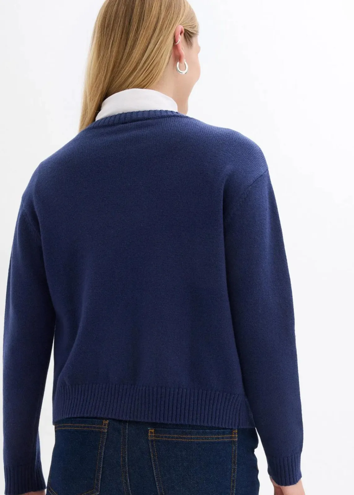 bonprix Bekleidung·Umstandsmode|Bekleidung·Jeans^Feinstrickjacke aus Baumwoll-Mix dunkelblau