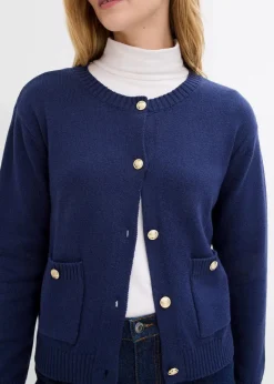 bonprix Bekleidung·Umstandsmode|Bekleidung·Jeans^Feinstrickjacke aus Baumwoll-Mix dunkelblau