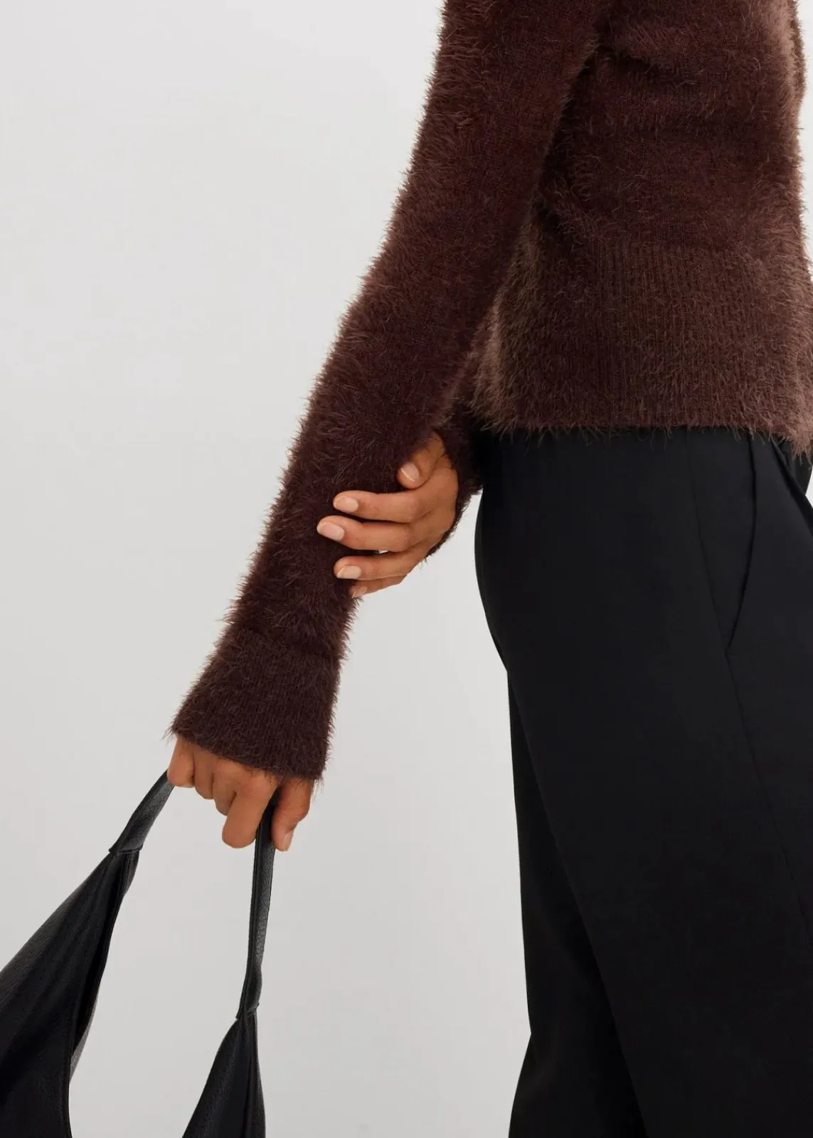 bonprix Bekleidung·Umstandsmode|Strickmode^Feinstrickjacke aus Federgarn dunkelbraun
