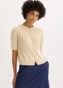 bonprix Bekleidung·Umstandsmode|Bekleidung·Jeans^Feinstrickjacke aus feinem Viskose-Mix hellsand