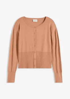 bonprix Bekleidung·Umstandsmode|Bekleidung·Jeans^Feinstrickjacke aus fließendem Viskose-Mix schokosorbet