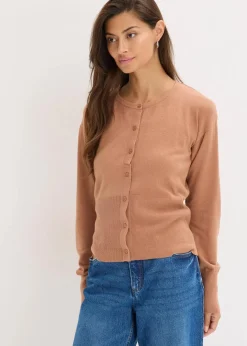 bonprix Bekleidung·Umstandsmode|Bekleidung·Jeans^Feinstrickjacke aus fließendem Viskose-Mix schokosorbet