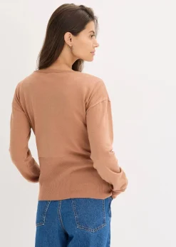 bonprix Bekleidung·Umstandsmode|Bekleidung·Jeans^Feinstrickjacke aus fließendem Viskose-Mix schokosorbet