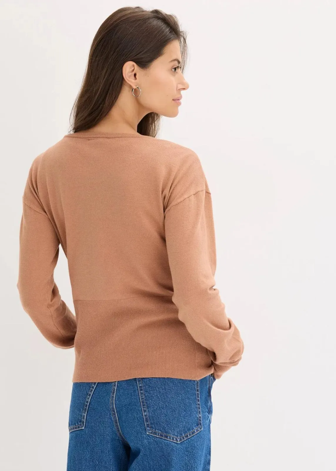 bonprix Bekleidung·Umstandsmode|Bekleidung·Jeans^Feinstrickjacke aus fließendem Viskose-Mix schokosorbet