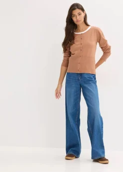 bonprix Bekleidung·Umstandsmode|Bekleidung·Jeans^Feinstrickjacke aus fließendem Viskose-Mix schokosorbet
