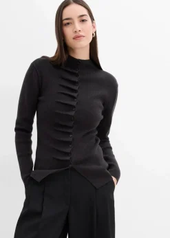 bonprix Bekleidung·Umstandsmode|Bekleidung·Jeans^Feinstrickjacke aus softem Viskose-Mix anthrazit meliert