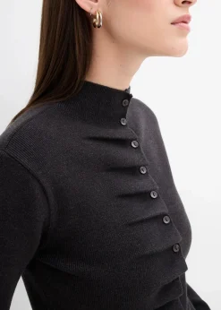 bonprix Bekleidung·Umstandsmode|Bekleidung·Jeans^Feinstrickjacke aus softem Viskose-Mix anthrazit meliert