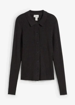 bonprix Bekleidung·Umstandsmode|Bekleidung·Jeans^Feinstrickjacke aus Viskose-Mix anthrazit meliert meliert