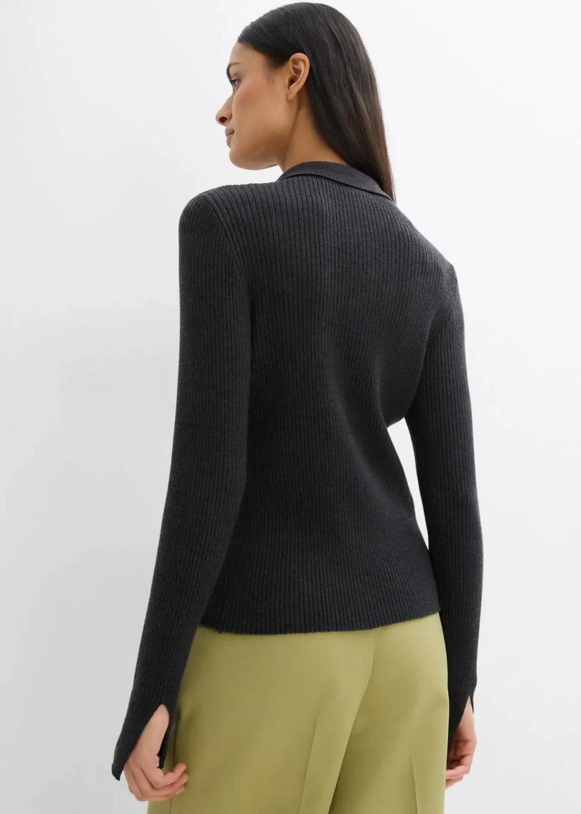 bonprix Bekleidung·Umstandsmode|Bekleidung·Jeans^Feinstrickjacke aus Viskose-Mix anthrazit meliert meliert