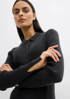 bonprix Bekleidung·Umstandsmode|Bekleidung·Jeans^Feinstrickjacke aus Viskose-Mix anthrazit meliert meliert