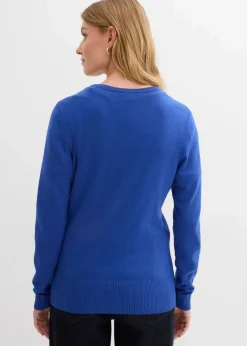 bonprix Bekleidung·Röcke|Bekleidung·Jeans^Feinstrickjacke mit Knopfleiste edelsteinblau