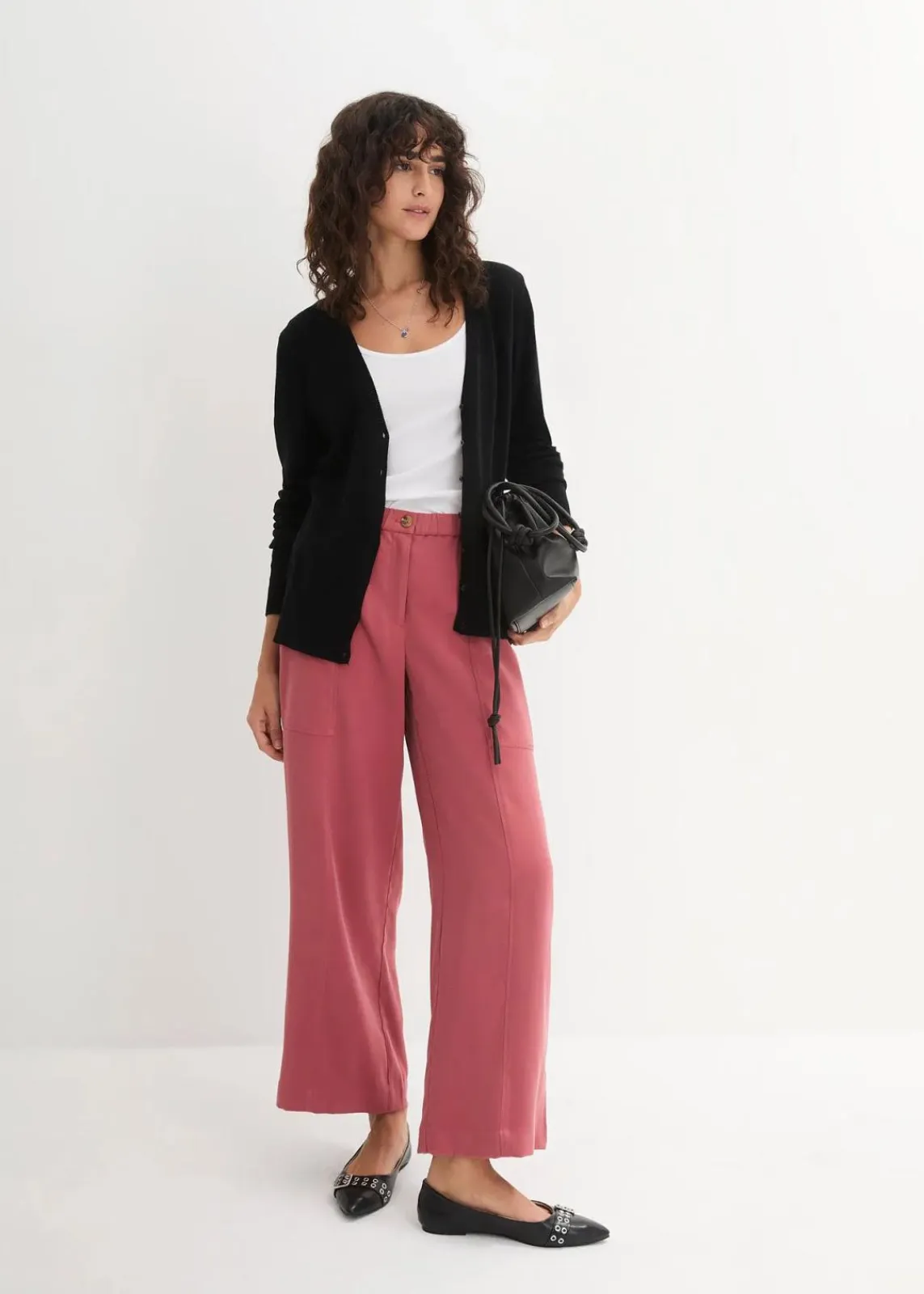 bonprix Strickmode|Pullover & Strickjacken^Feinstrickjacke mit Knopfleiste schwarz