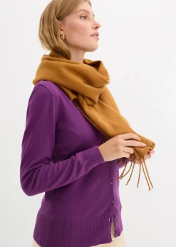 bonprix Bekleidung·Röcke|Bekleidung·Jeans^Feinstrickjacke mit Knopfleiste tiefviolett