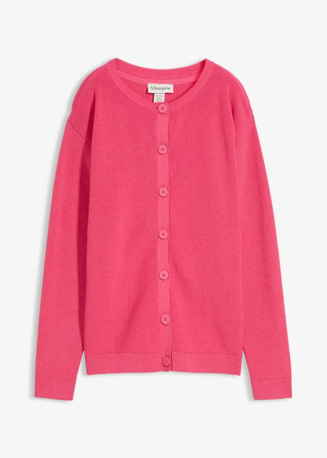 bonprix Bekleidung·Umstandsmode|Pullover & Strickjacken^Feinstrickjacke, Rundhals dunkelfuchsia