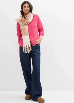 bonprix Bekleidung·Umstandsmode|Pullover & Strickjacken^Feinstrickjacke, Rundhals dunkelfuchsia
