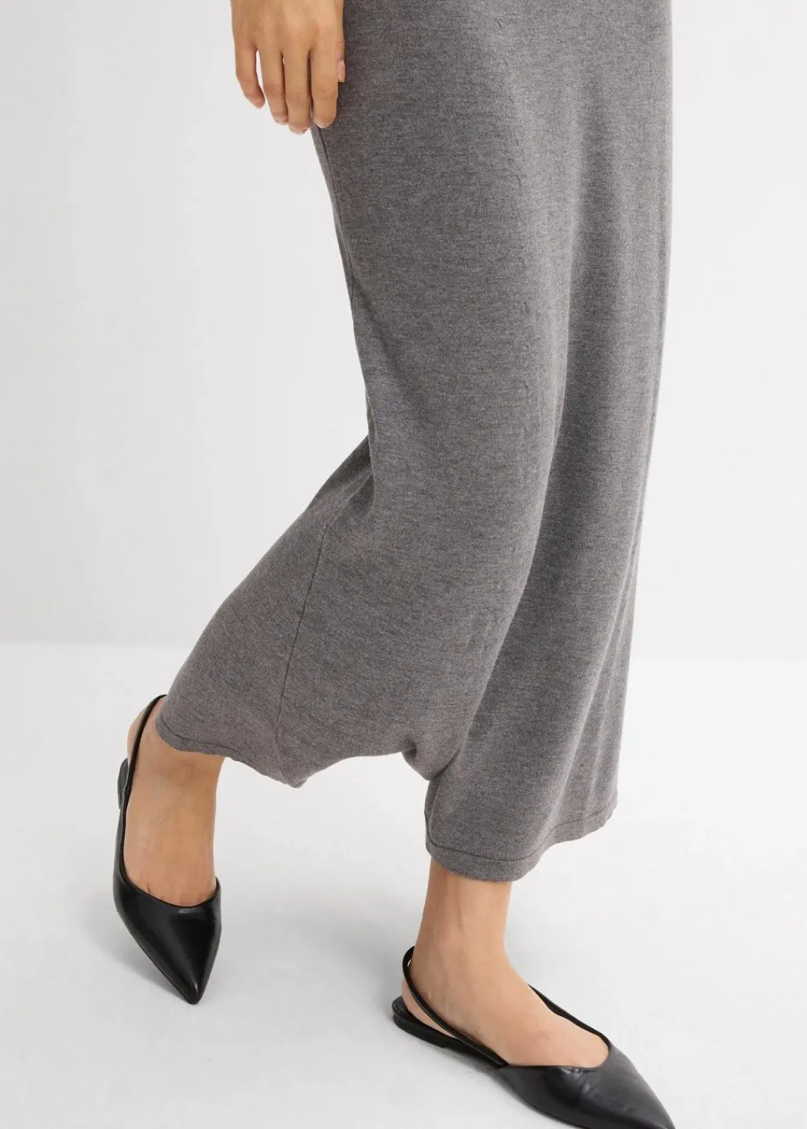 bonprix Bekleidung·Pullover & Strickjacken|Kleider^Feinstrickkleid aus Viskose-Mix grau meliert