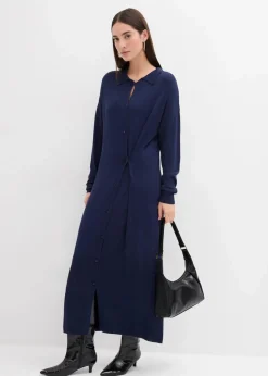 bonprix Bekleidung·Umstandsmode|Bekleidung·Pullover & Strickjacken^Feinstrickkleid aus Viskose-Mix dunkelblau
