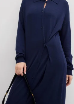 bonprix Bekleidung·Umstandsmode|Bekleidung·Pullover & Strickjacken^Feinstrickkleid aus Viskose-Mix dunkelblau