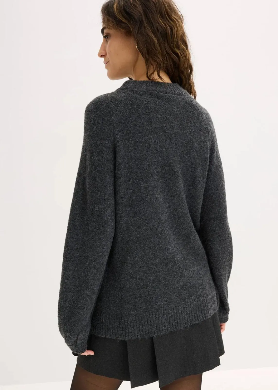 bonprix Bekleidung·Umstandsmode|Strickmode^Feinstrickpullover anthrazit meliert