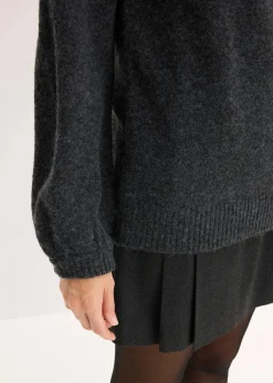 bonprix Bekleidung·Umstandsmode|Strickmode^Feinstrickpullover anthrazit meliert
