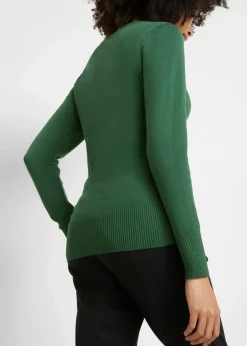 bonprix Bekleidung·Röcke|Bekleidung·Jeans^Feinstrickpullover dunkelgrün