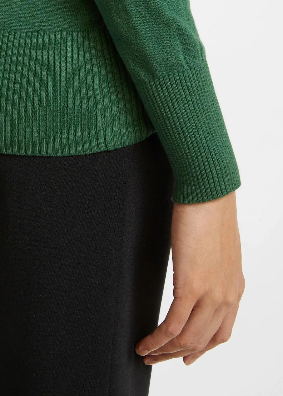 bonprix Bekleidung·Röcke|Bekleidung·Jeans^Feinstrickpullover dunkelgrün