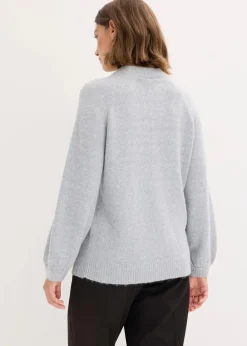 bonprix Bekleidung·Umstandsmode|Strickmode^Feinstrickpullover hellgrau meliert