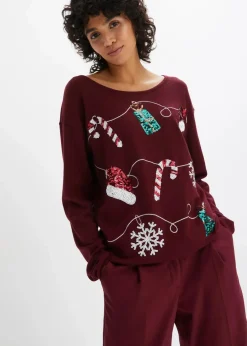 bonprix Bekleidung·Umstandsmode|Bekleidung·Jeans^Feinstrickpullover ahornrot