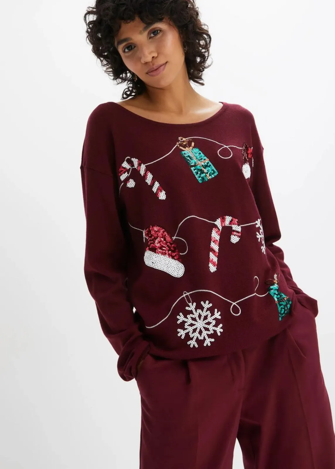bonprix Bekleidung·Umstandsmode|Bekleidung·Jeans^Feinstrickpullover ahornrot