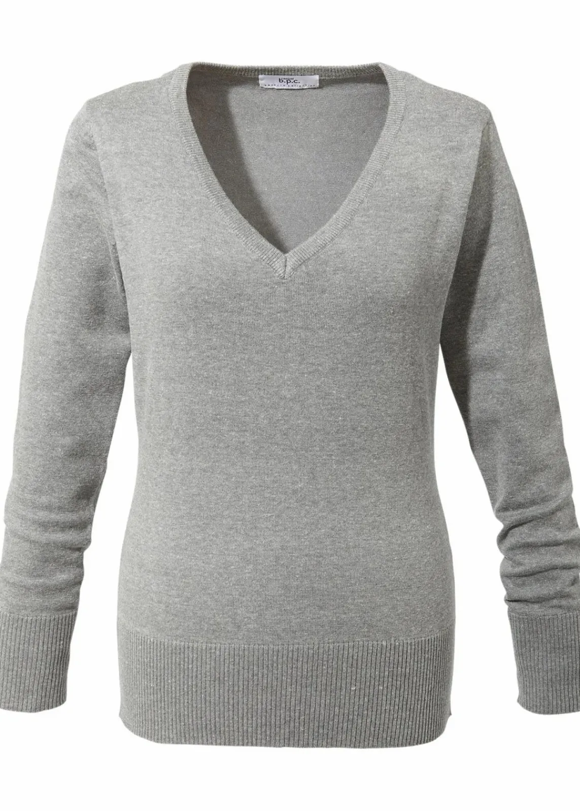 bonprix Strickmode|Pullover & Strickjacken^Feinstrickpullover hellgrau meliert