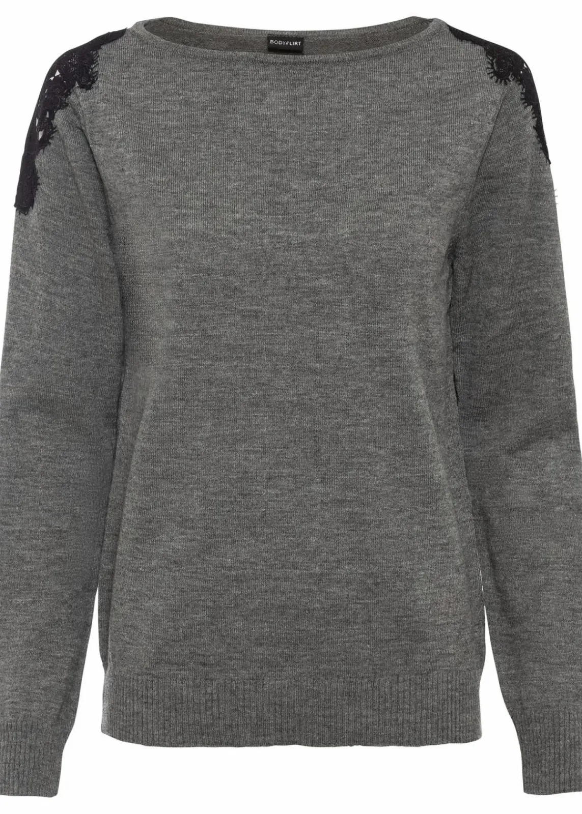 bonprix Bekleidung·Umstandsmode|Strickmode^Feinstrickpullover grau meliert
