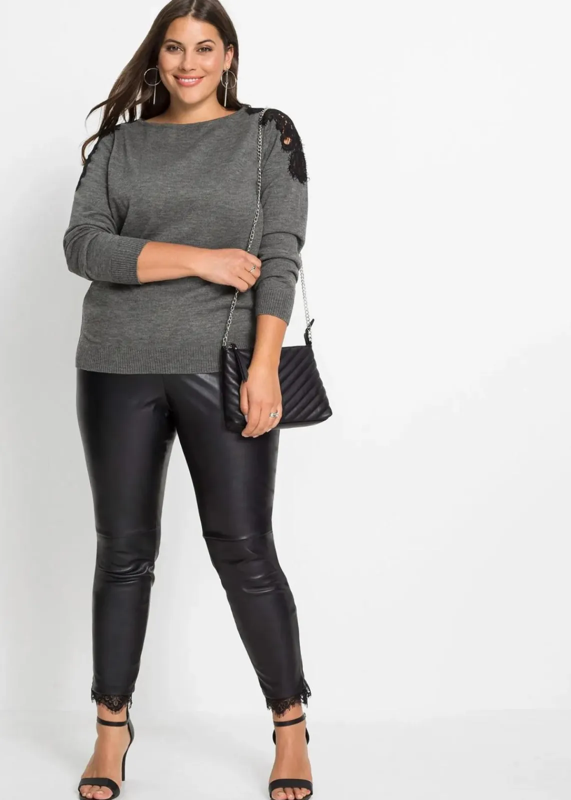 bonprix Bekleidung·Umstandsmode|Strickmode^Feinstrickpullover grau meliert