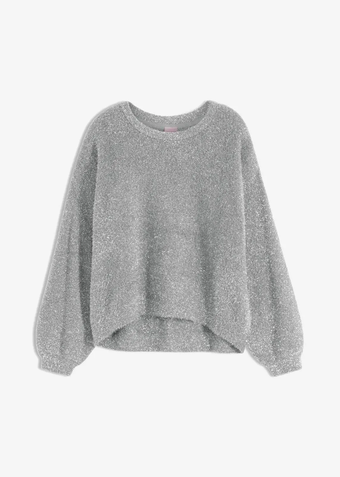 bonprix Pullover & Strickjacken|Bekleidung·Jeans^Feinstrickpullover grau/silber
