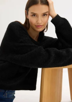 bonprix Bekleidung·Umstandsmode|Strickmode^Feinstrickpullover schwarz