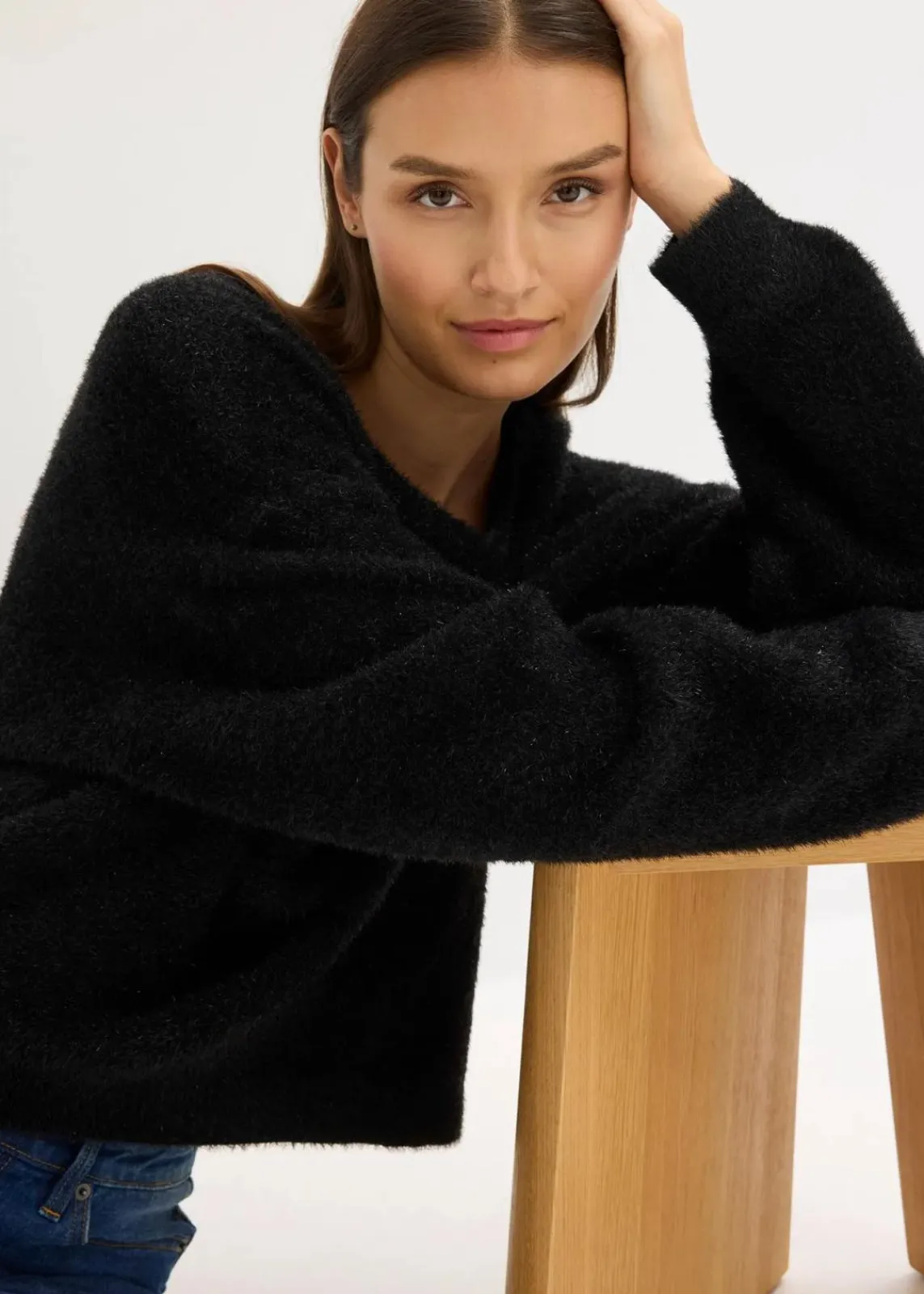bonprix Bekleidung·Umstandsmode|Strickmode^Feinstrickpullover schwarz