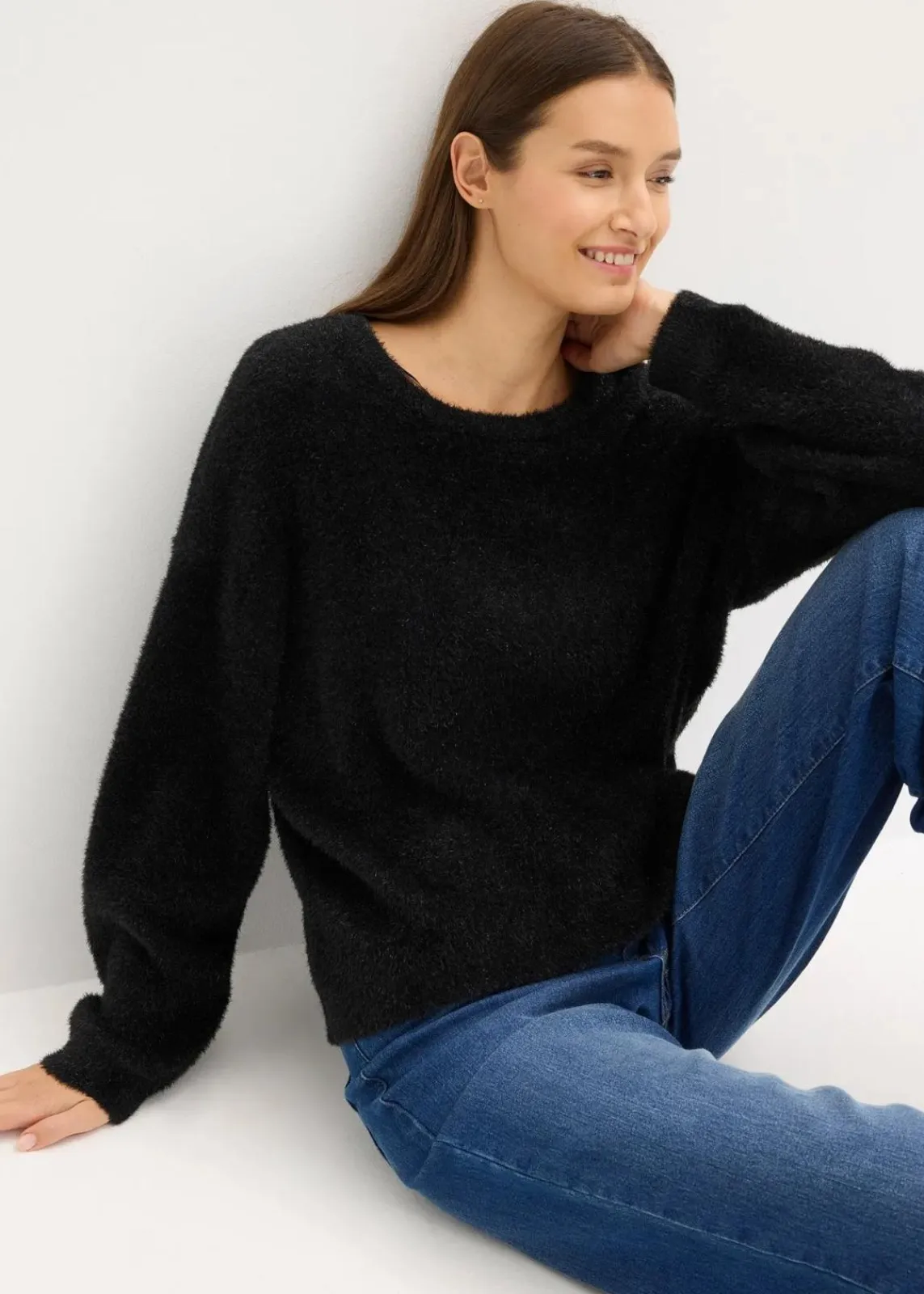 bonprix Bekleidung·Umstandsmode|Strickmode^Feinstrickpullover schwarz