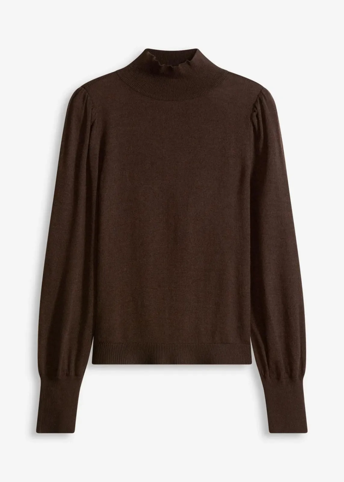 bonprix Pullover & Strickjacken|Strickmode^Feinstrickpullover dunkelbraun meliert