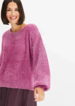 bonprix Bekleidung·Umstandsmode|Strickmode^Feinstrickpullover violettorchidee/silber