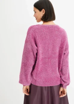 bonprix Bekleidung·Umstandsmode|Strickmode^Feinstrickpullover violettorchidee/silber