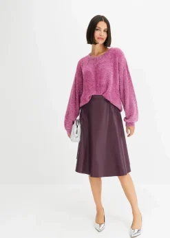 bonprix Bekleidung·Umstandsmode|Strickmode^Feinstrickpullover violettorchidee/silber