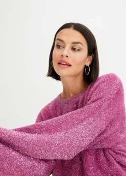 bonprix Bekleidung·Umstandsmode|Strickmode^Feinstrickpullover violettorchidee/silber