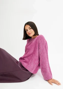 bonprix Bekleidung·Umstandsmode|Strickmode^Feinstrickpullover violettorchidee/silber
