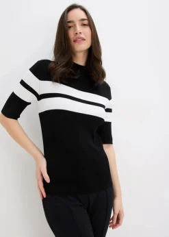 bonprix Bekleidung·Umstandsmode|Bekleidung·Jeans^Feinstrickpullover schwarz/weiß gestreift