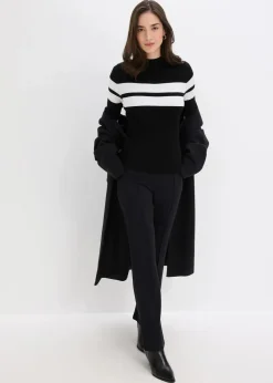 bonprix Bekleidung·Umstandsmode|Bekleidung·Jeans^Feinstrickpullover schwarz/weiß gestreift