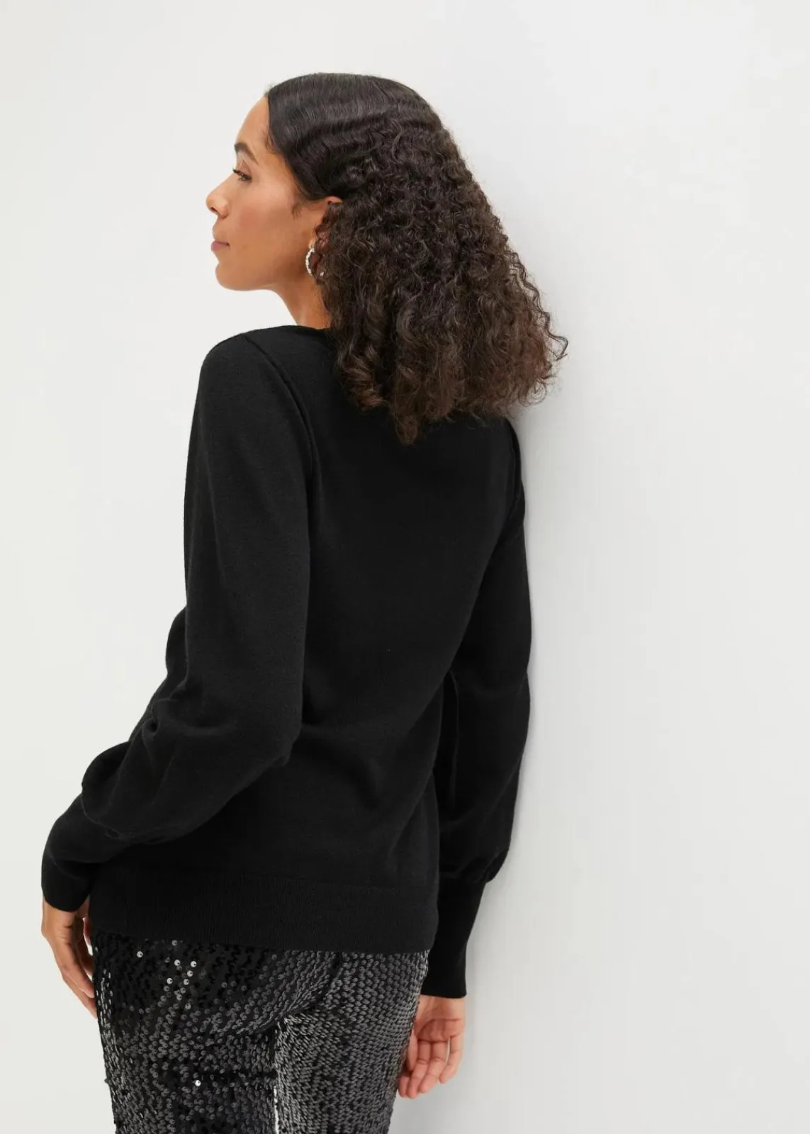 bonprix Bekleidung·Umstandsmode|Strickmode^Feinstrickpullover schwarz