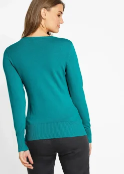 bonprix Strickmode|Pullover & Strickjacken^Feinstrickpullover meeresgrün