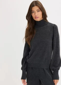 bonprix Zweiteiler & Sets|Strickmode^Feinstrickpullover anthrazit meliert